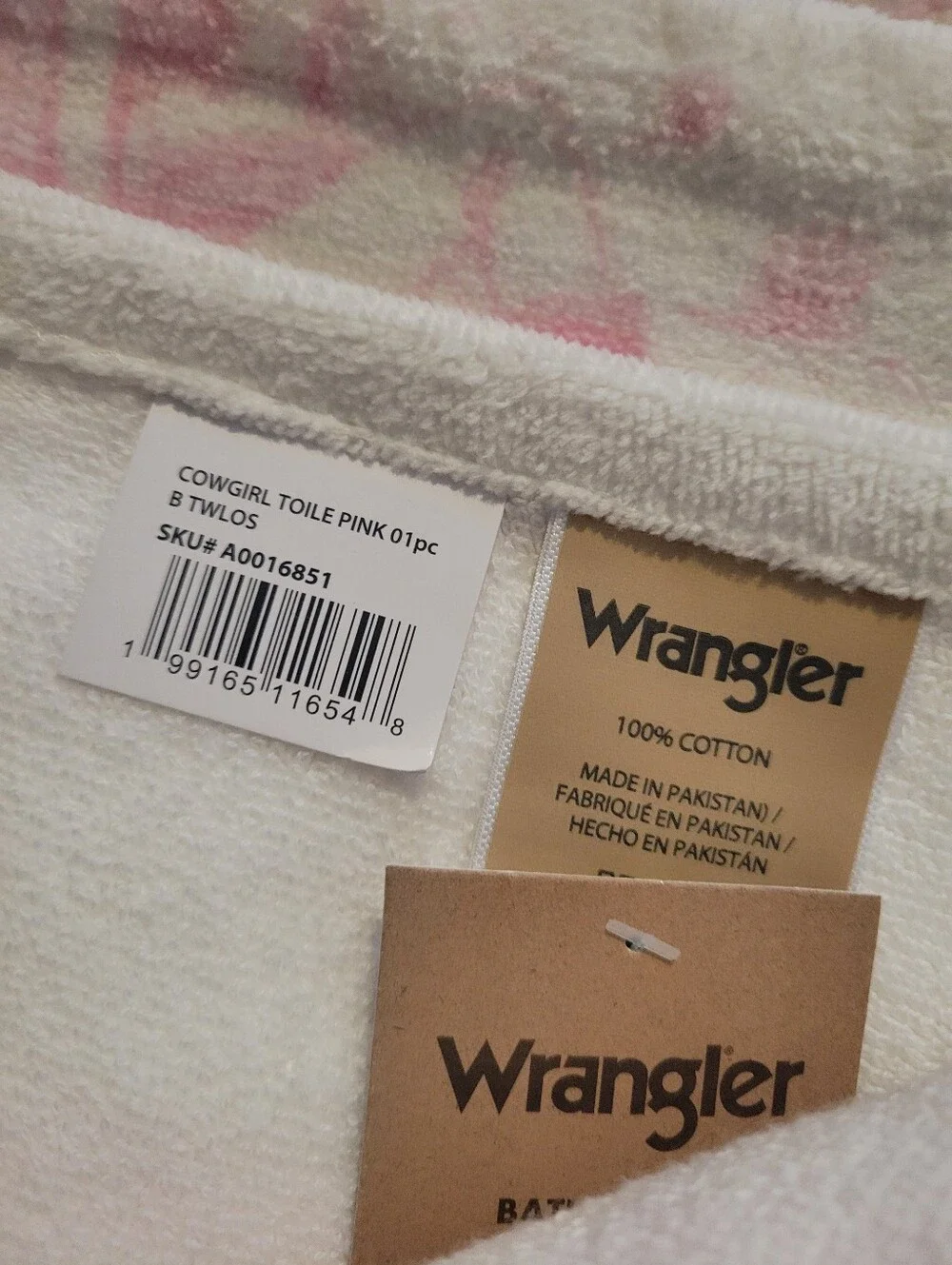 New Pink Cowgirl Wrangler Pink Western Towel Set 4 Bath 2 Hand Towels